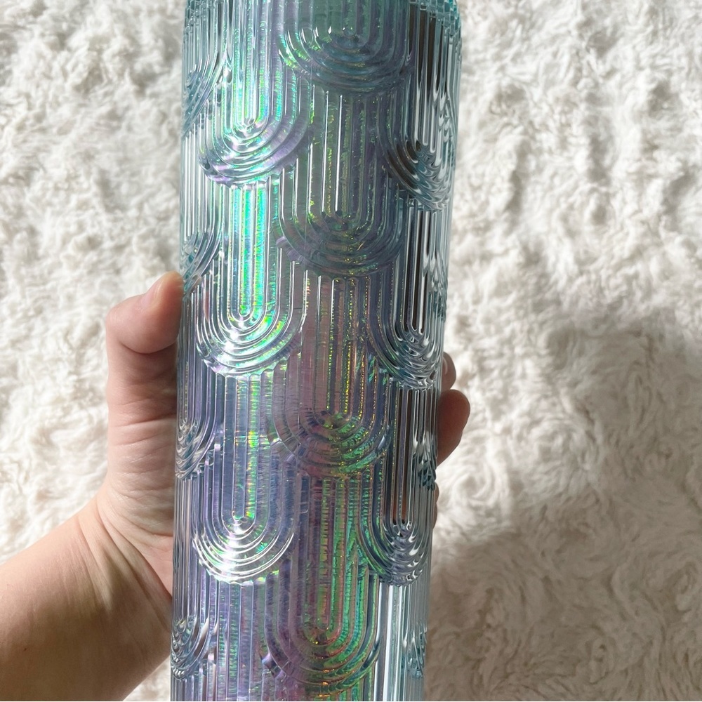 NWT STARBUCKS Rare Mermaid Scale Iridescent Cold Cup Tumbler 24oz Venti 2022 - Picture 5 of 6